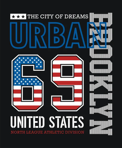 Atletik kentsel Brooklyn tipografi tasarım