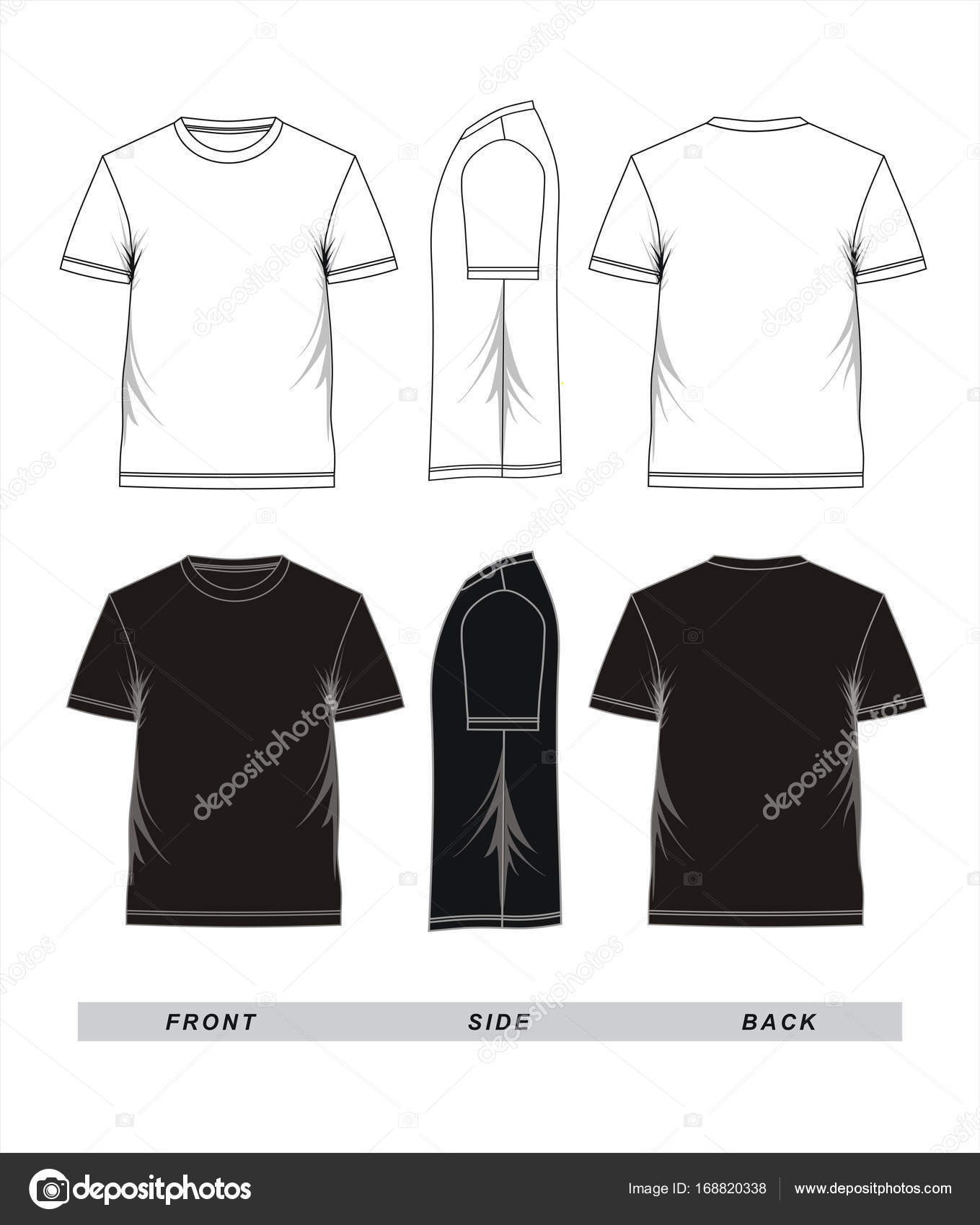 Download T Shirt Template Blank Black White Stock Vector Royalty Free Vector Image By C Haerafandi 168820338