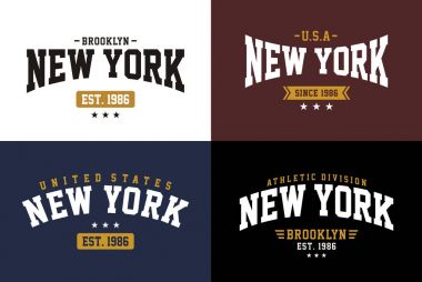 New York tipografi tasarım T-shirt grafiği
