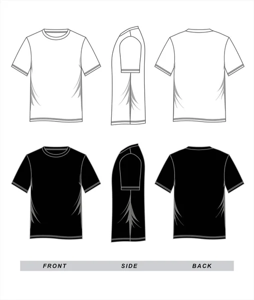 T-shirt modelo em branco frente, verso —  Vetores de Stock