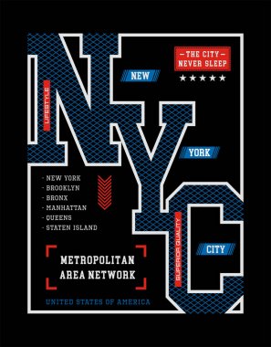 New York City spor tipografi tasarım t SHIRT baskı için