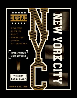 New York City spor tipografi tasarım t SHIRT baskı için. 