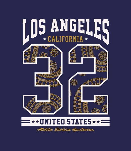 Sportovní Los Angeles typografie Design — Stockový vektor