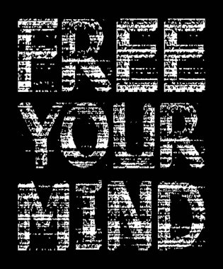 Zihin tipografi stiliniz t-shirt grafik vektör görüntü tasarımı için ücretsiz