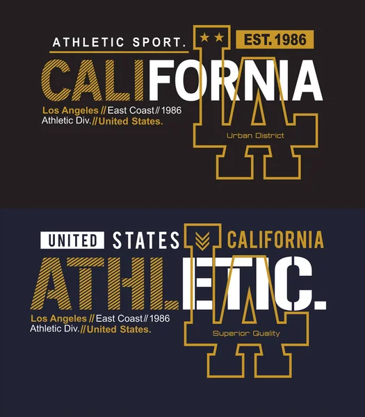 Athletic California Für Shirt Grafik Vektor Image Design — Stockvektor