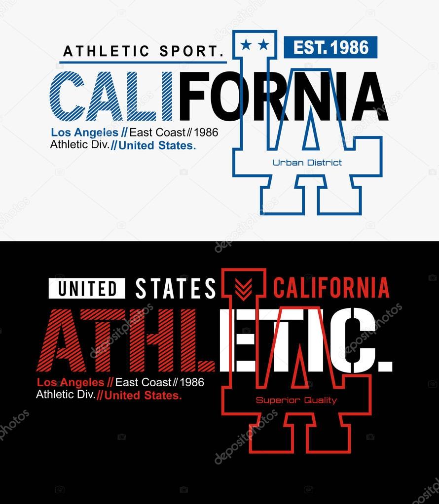 Los Angeles California typography design t-shirt print vector image