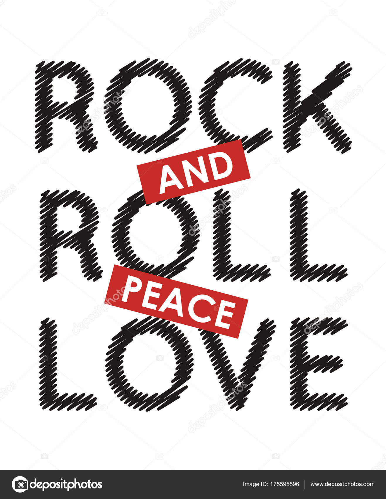 Download Rock Roll Peace Love Vector Image Design Graphic — Stock ...