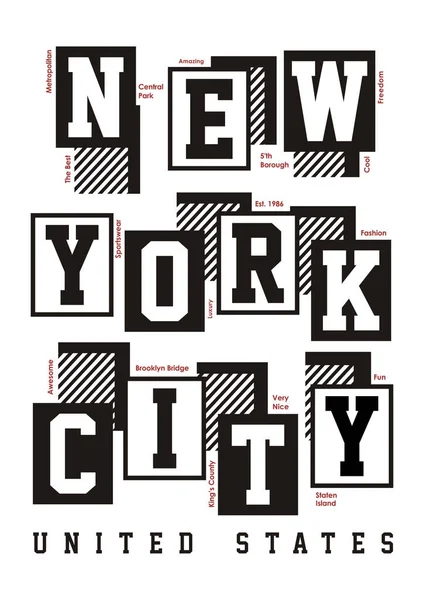 Typografie New York City Vector Image — Stockvector