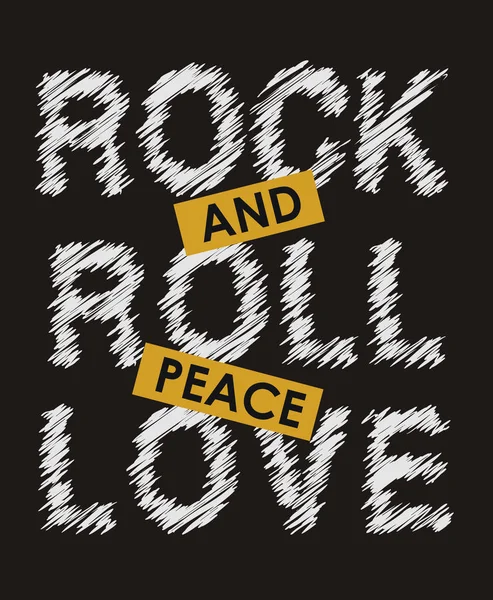 stock vector Rock and roll peace love typography for t-shirt graphic vector image design