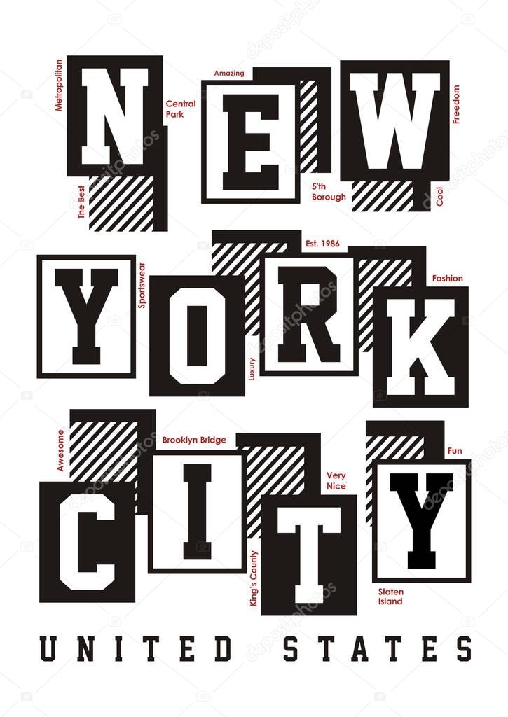Typography New York City Vector Image