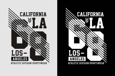 Siyah beyaz renk varyantları bir arka plan ile La California tipografi tasarımı, Vektör görüntü illüstratör