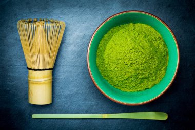 Matcha yeşil çay kase bambu çırpma teli ve kaşık 