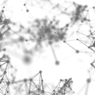 Soyut sibernetik parçacıklar arka plan. Pleksus fantezi teknolojik altyapı. 3D çizim. bilgisayar oluşturulan bağlantı kavramı. Çokgen alanı arka plan noktalar ve çizgiler bağlanma