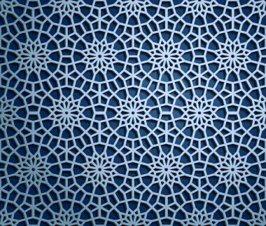 İslam oryantal desenleri, sorunsuz Arapça geometrik süsleme koleksiyon kümesi. Vektör geleneksel Müslüman arka plan. Doğu Kültür, Hint mirası, Arabesk, Farsça motifi, 3d. Ramazan kareem. Mavi