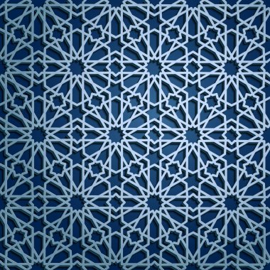 İslam oryantal desenleri, sorunsuz Arapça geometrik süsleme koleksiyon kümesi. Vektör geleneksel Müslüman arka plan. Doğu Kültür, Hint mirası, Arabesk, Farsça motifi, 3d. Ramazan kareem. Mavi