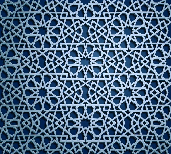 Reihe islamischer orientalischer Muster, nahtlose arabische geometrische Ornamente. Vektor traditionellen muslimischen Hintergrund. östliche Kultur, indisches Erbe, Arabeske, persisches Motiv, 3D. ramadan kareem. blau — Stockvektor