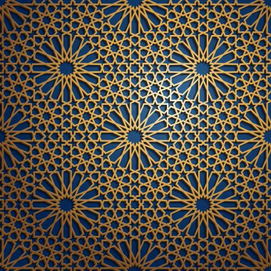 İslam oryantal desenleri, sorunsuz Arapça geometrik süsleme koleksiyon kümesi. Vektör geleneksel Müslüman arka plan. Doğu Kültür, Hint mirası, Arabesk, Farsça motifi, 3d. Ramazan kareem. Altın