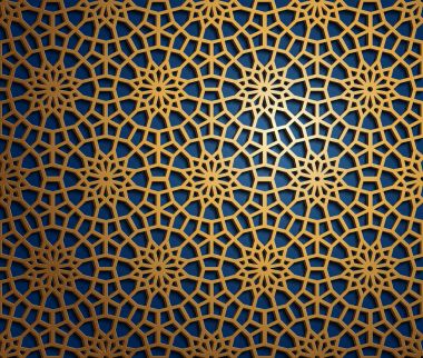 İslam oryantal desenleri, sorunsuz Arapça geometrik süsleme koleksiyon kümesi. Vektör geleneksel Müslüman arka plan. Doğu Kültür, Hint mirası, Arabesk, Farsça motifi, 3d. Ramazan kareem. Altın