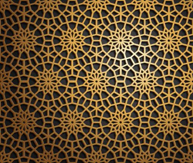 İslam oryantal desenleri, sorunsuz Arapça geometrik süsleme koleksiyon kümesi. Vektör geleneksel Müslüman arka plan. Doğu Kültür, Hint mirası, Arabesk, Farsça motifi, 3d. Ramazan kareem. Altın