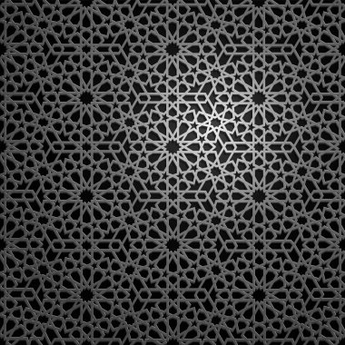 İslam oryantal desenleri, sorunsuz Arapça geometrik süsleme koleksiyon kümesi. Vektör geleneksel Müslüman arka plan. Doğu Kültür, Hint mirası, Arabesk, Farsça motifi 3d Ramazan kareem. Gümüş
