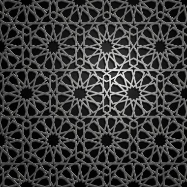 İslam oryantal desenleri, sorunsuz Arapça geometrik süsleme koleksiyon kümesi. Vektör geleneksel Müslüman arka plan. Doğu Kültür, Hint mirası, Arabesk, Farsça motifi 3d Ramazan kareem. Gümüş