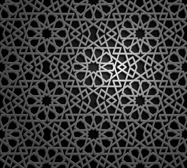Sada islámský orientální vzory, bezešvé arabské geometrický ornament kolekce. Vektor tradiční muslimské pozadí. východní kultura, indické dědictví, arabeska, perský motiv 3d ramadánu kareem. Stříbrná — Stockový vektor