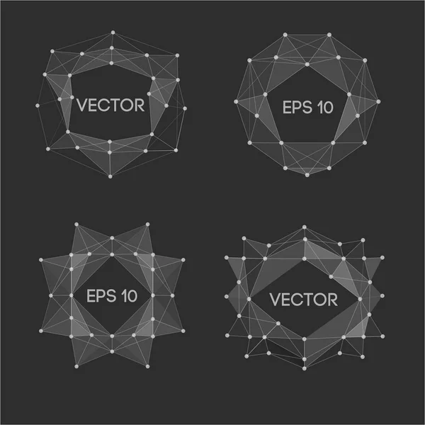 Abstrato baixo poli rótulos modernos. Vector baixo quadro poli com espaço para texto Modelo criativo baixo elemento poli. Vector baixo poli ilustração decorativo baixo fundo poli. quadros poli baixos para texto . — Vetor de Stock