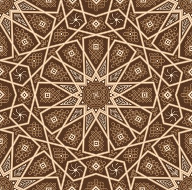 İslam oryantal desenleri, sorunsuz Arapça geometrik süsleme koleksiyon kümesi. Vektör geleneksel Müslüman arka plan. Doğu Kültür, Hint mirası, Arabesk, Farsça motifi. Ramazan kareem. kahverengi