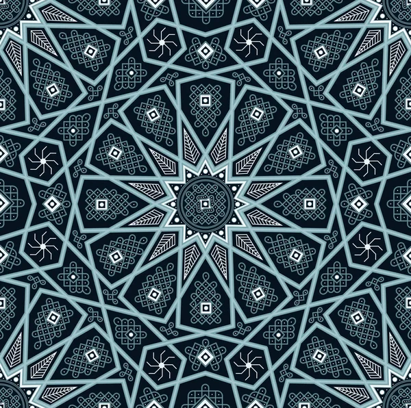 Sada islámský orientální vzory, bezešvé arabské geometrický ornament kolekce. Vektor tradiční muslimské pozadí. východní kultura, indické dědictví, arabeska, perský motiv. Kareem Ramadán. modrá — Stockový vektor