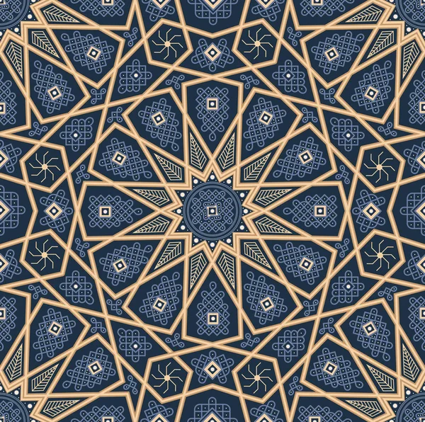 Ensemble de motifs orientaux islamiques, collection d'ornements géométriques arabes sans couture. Fond traditionnel musulman vecteur. culture orientale, patrimoine indien, arabesque, motif persan. Ramadan Kareem. bleu — Image vectorielle