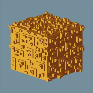 Soyut izometrik küp Logo. Vektör çizim. İzole simgesi. tasarım öğesi.