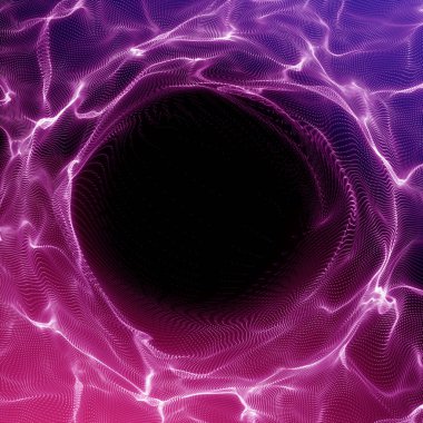 Fütüristik arka plan. Yıldırım girdap arka plan. 3D render Illustrator. Soyut tünel. Fütüristik tarzı. Tüp dönüm. Perspektif zemin. Çerçeve metin için yer ile.