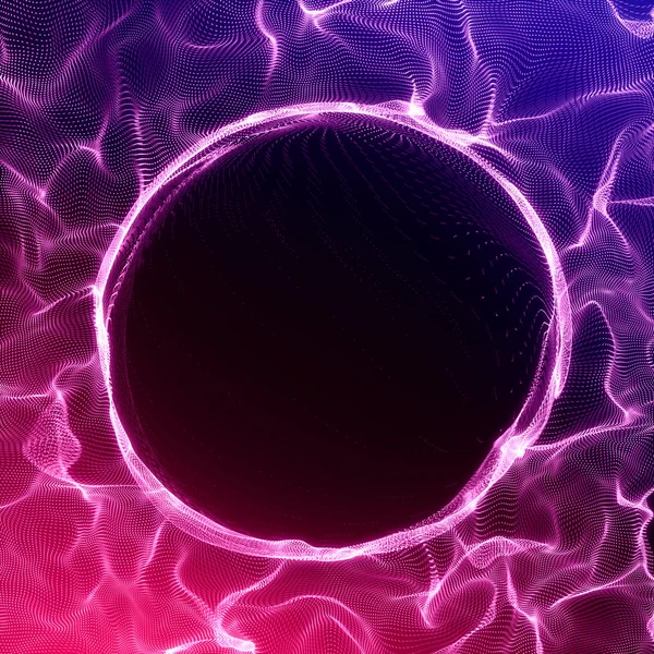 Futuristic Background. Lightning vortex background. 3D render illustrator. Abstract Tunnel. Futuristic Style. Turning Tube. Perspective Backdrop. Frame with space for text.