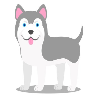 Vektör çizim bir köpek. Çocuk resim stilize. Husky