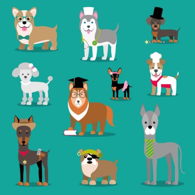 Vektör çizim bir köpek. Çocuk stilize resim.