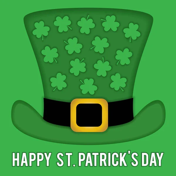 Vektör görüntü patricks günü için. Cüce, bir desen yonca yapraklarından şapka.