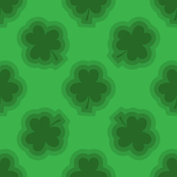 Vektör sorunsuz arka plan St Patricks Günü için. Üç yapraklı yonca yeşil arka planda mayınları.