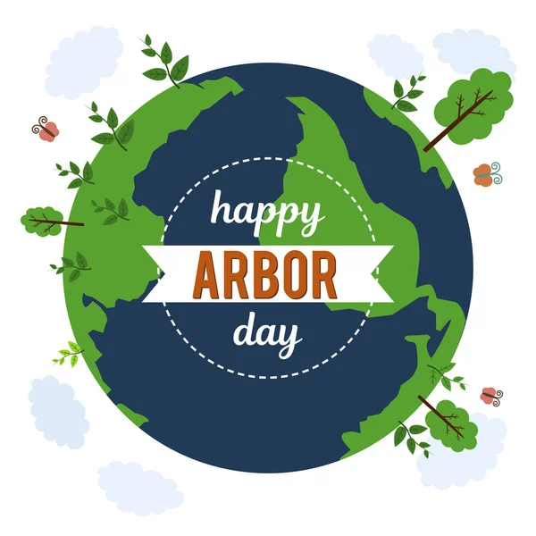 Arbor Day. Picture of a tree. Vector illustration for a holiday. Symbol of arboriculture, forests, agriculture. Space for text