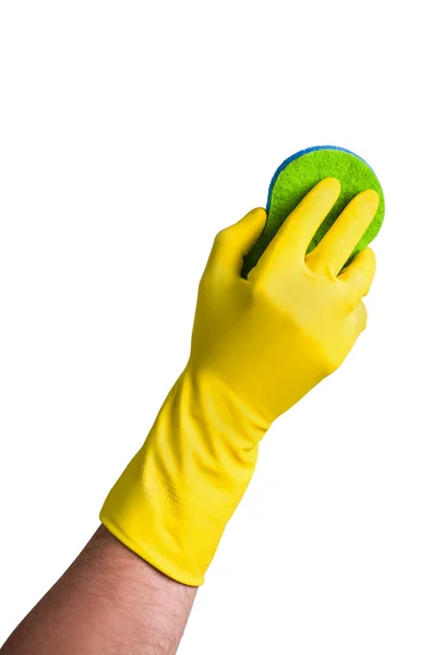 Mão limpando uma janela ou vidro — Fotografia de Stock