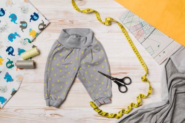 Dikiş veya araçları ve aksesuarları örgü ile arka plan