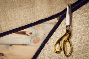 Dikiş ve örgü araçları ile arka plan