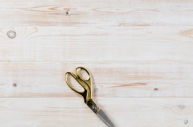 Dikiş ve örgü araçları ile arka plan. Üstten Görünüm