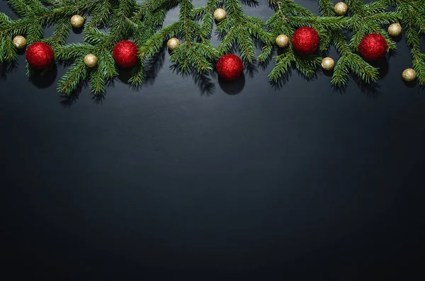 Natal decoração fundo sobre quadro preto — Fotografia de Stock