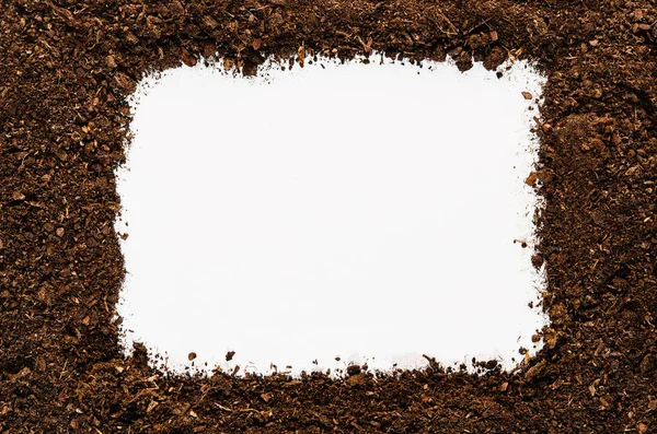 Tło tekstura gleby na białym tle — Zdjęcie stockowe