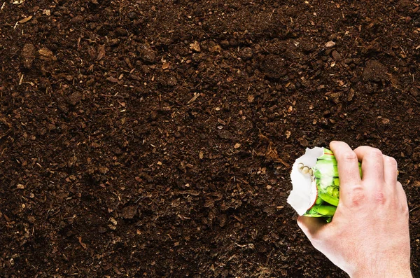 Fertile garden soil texture background top view