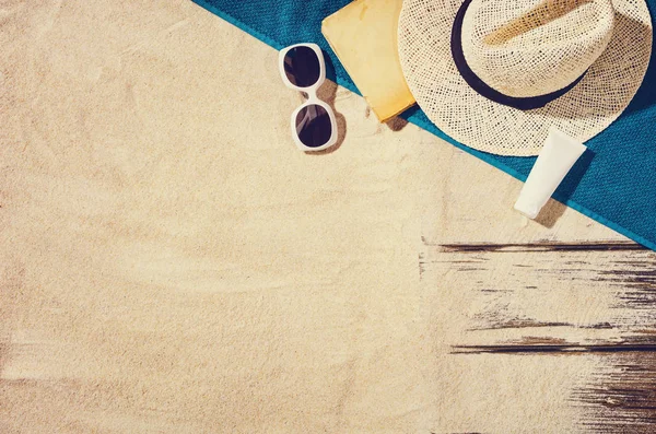 Kumsalın en üst manzarası. Kopyalama alanı olan arkaplan