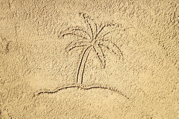 Draufsicht auf Sandstrand Zeichnung. Hintergrund mit Kopierraum — Stockfoto
