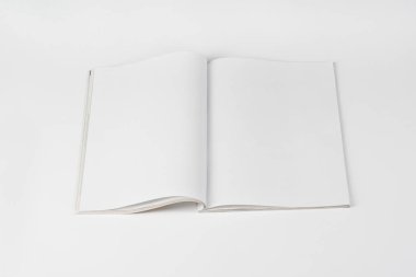 Mock-up dergi veya beyaz masa arka plan üzerinde Kataloğu.
