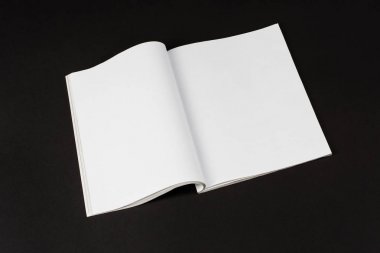 Mock-up dergi veya Kataloğu'nda doğal siyah tablo arka planı.