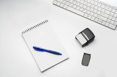 Doktorlar Danışma tıbbi aksesuarları ve ürünleri ile. Üstten Görünüm fotoğraf